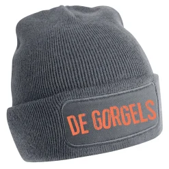 De Gorgels Muts Grijs Tekst