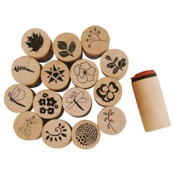 Deco Art Stempels Bloemen en Bladeren, 15dlg.