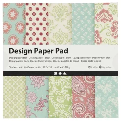 Design Papierblok Mint Groen/Paars, 50 Vellen