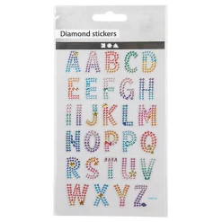 Diamant Stickers Alfabet, 1 Vel
