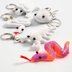 Dieren Sleutelhangers van Textiel, 4st.