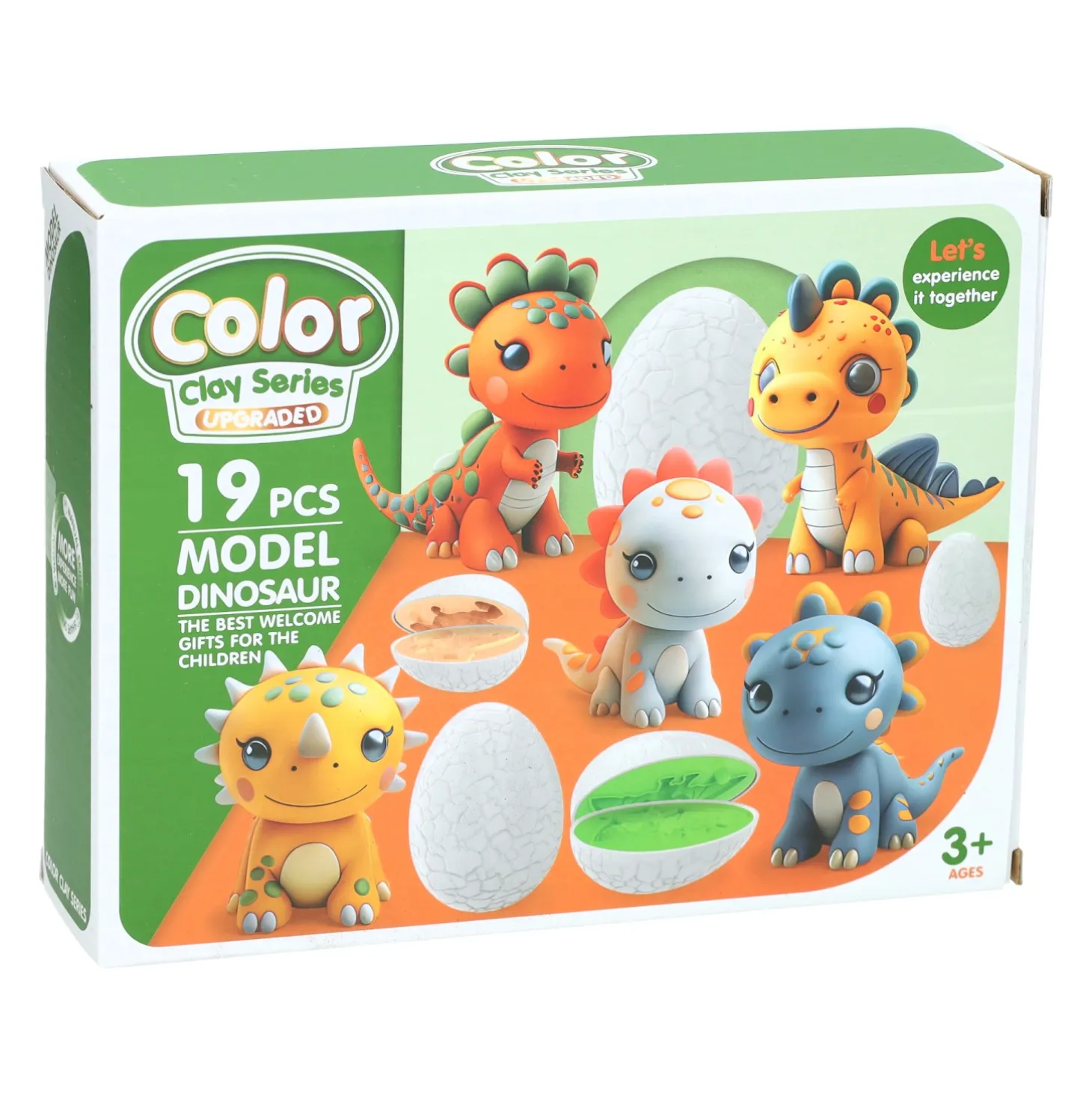 Dino Kleiset - 6 Kleuren Klei - 19dlg.