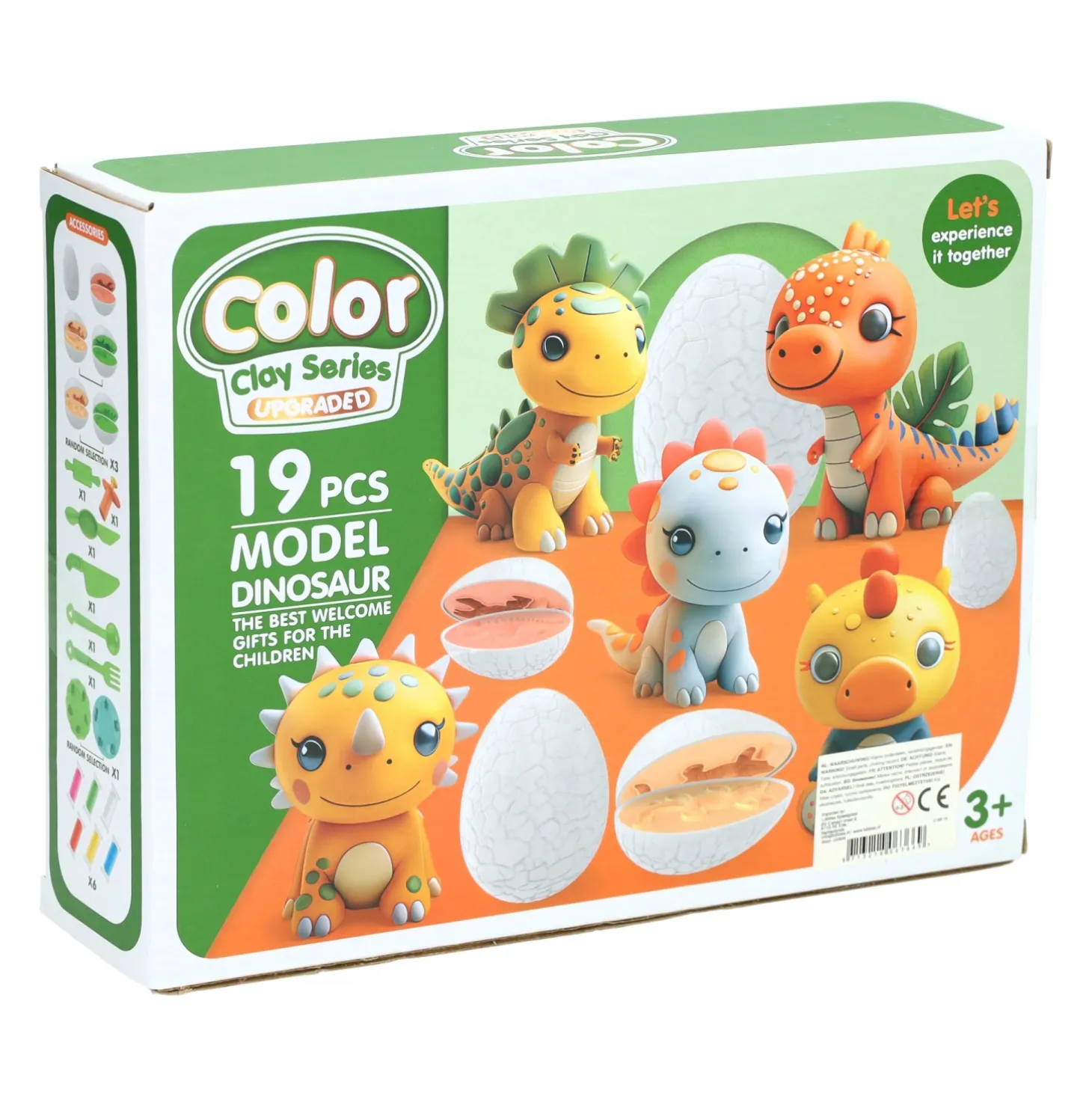 Dino Kleiset - 6 Kleuren Klei - 19dlg.