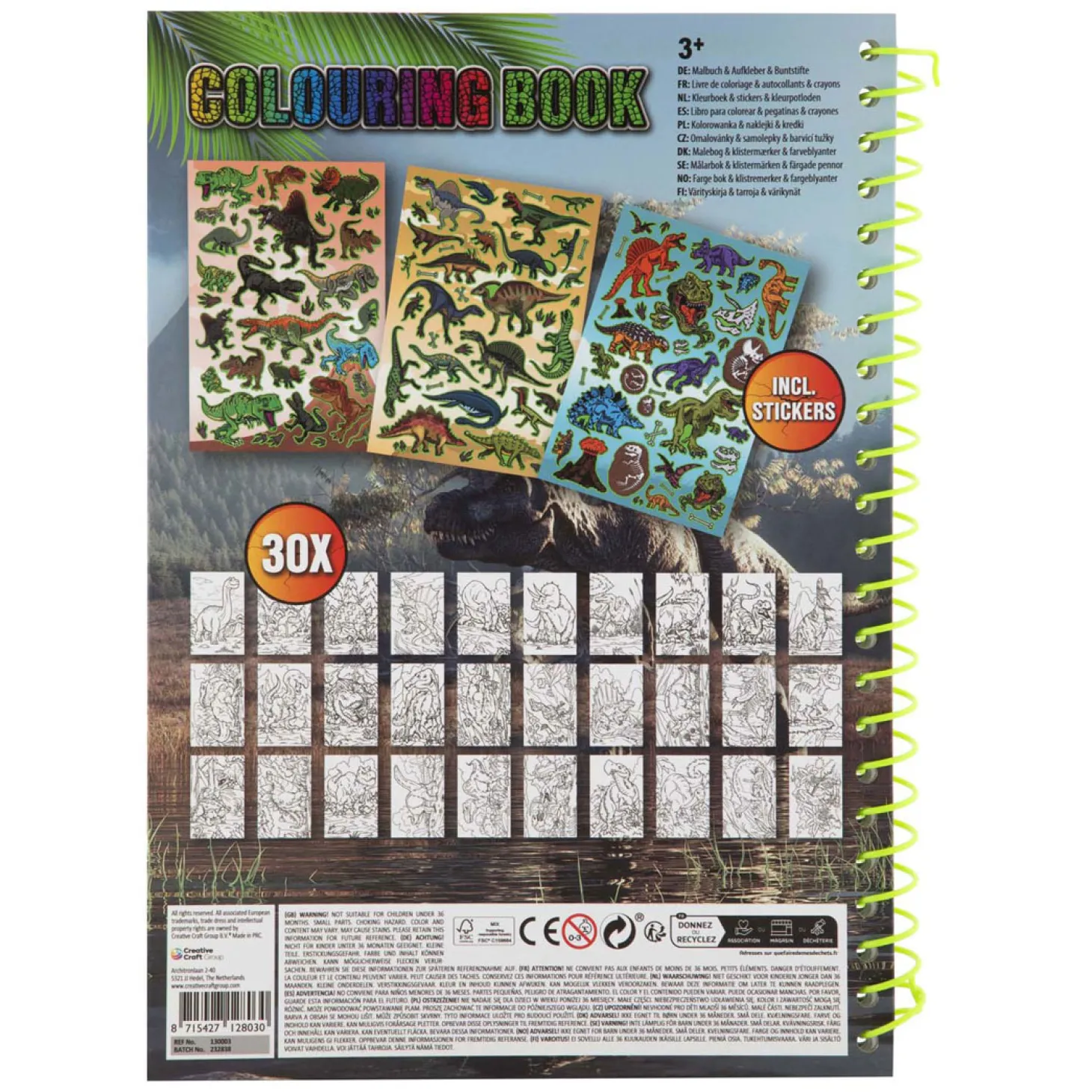 Dino Kleurboek met Potloden