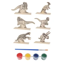 Dino Verfsetje Hout, 6dlg.