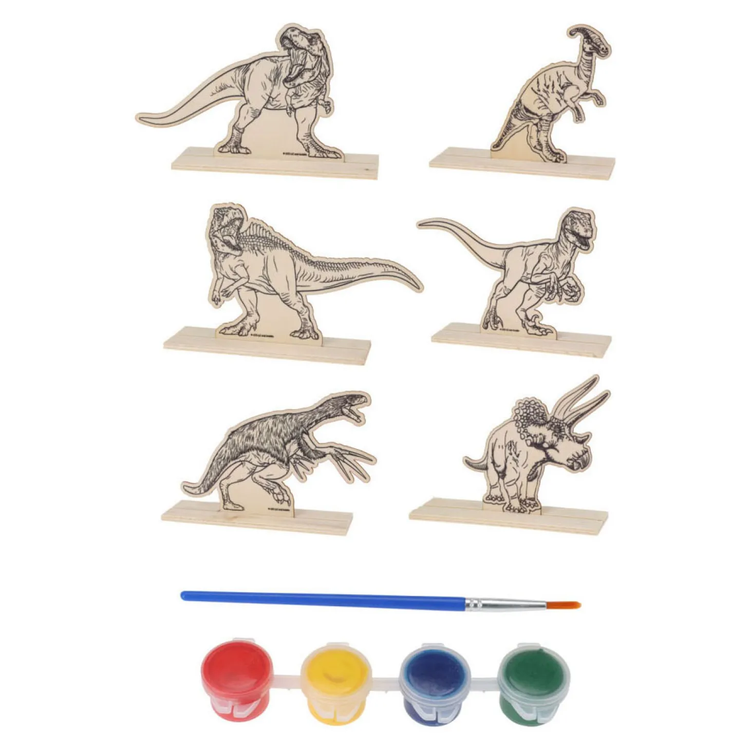 Dino Verfsetje Hout, 6dlg.