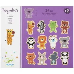 Djeco Coucou Houten Magneet Dieren, 24st.