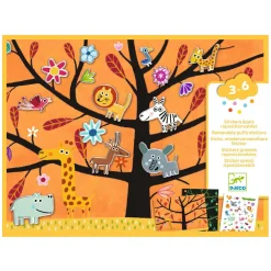 Djeco Creatief Mapje met 30 Stickers - Boomdieren