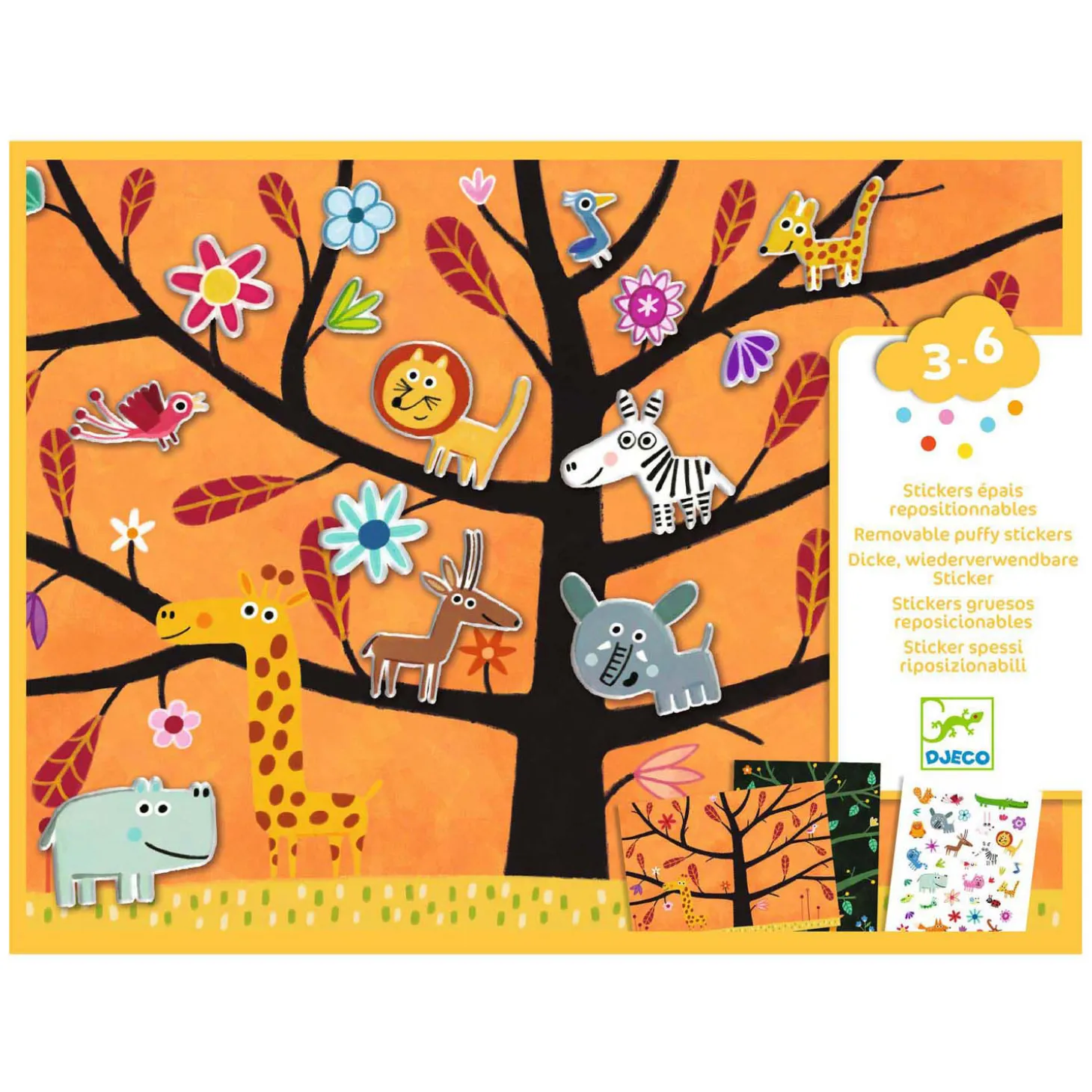 Djeco Creatief Mapje met 30 Stickers - Boomdieren