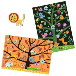 Djeco Creatief Mapje met 30 Stickers - Boomdieren