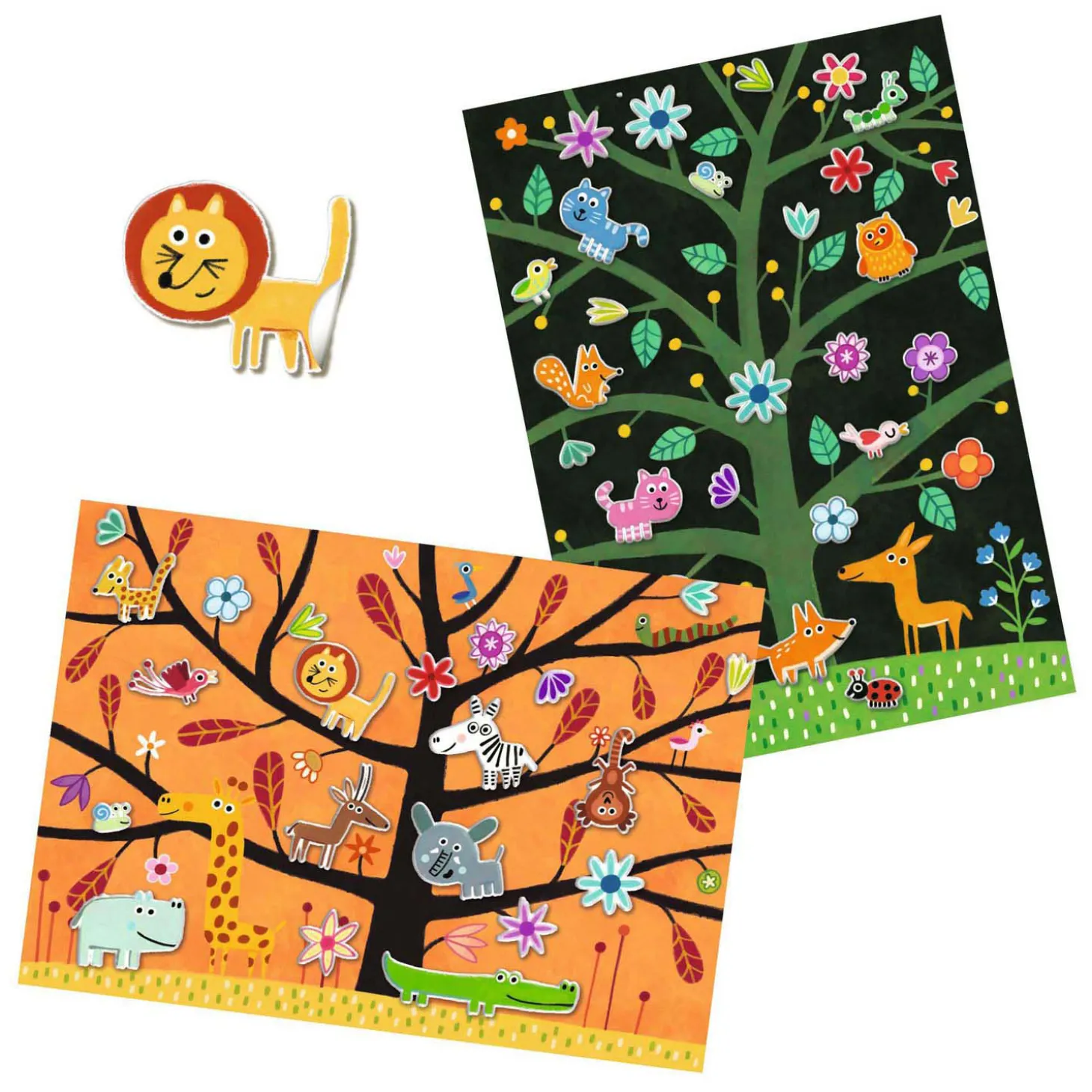 Djeco Creatief Mapje met 30 Stickers - Boomdieren