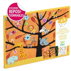 Djeco Creatief Mapje met 30 Stickers - Boomdieren