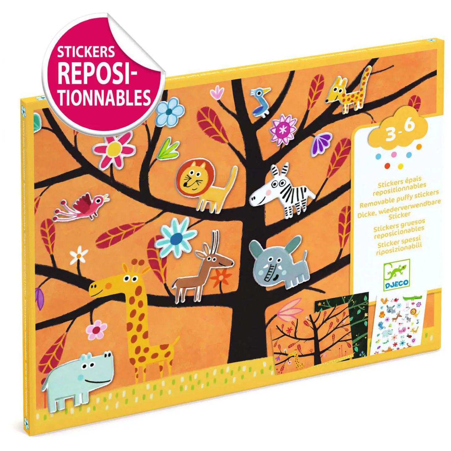 Djeco Creatief Mapje met 30 Stickers - Boomdieren