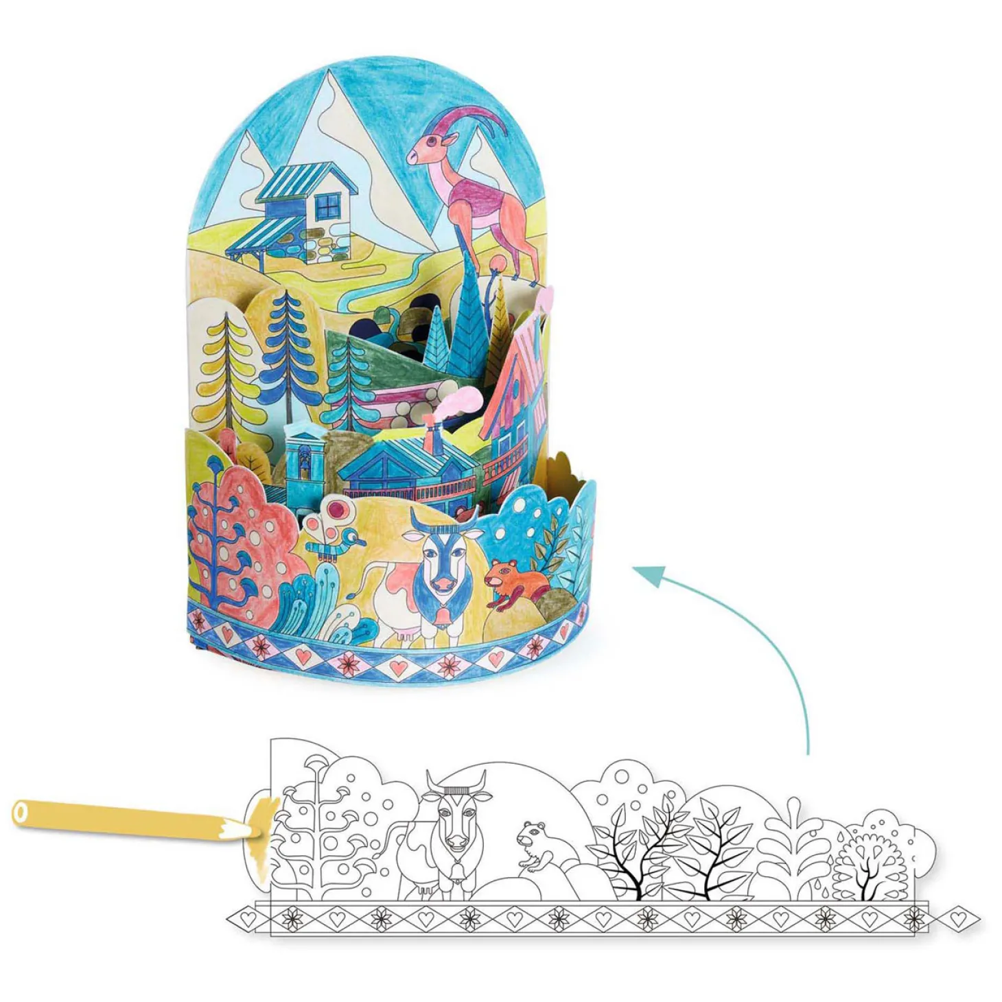 Djeco 3D Kleurplaat Koe