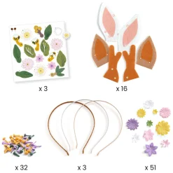 Djeco DIY - Knutselset Dierenhaarband - 3 Haarbanden