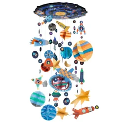 Djeco DIY - Zonnestelselmobiel incl 8 Kleuren Plakkaatverf