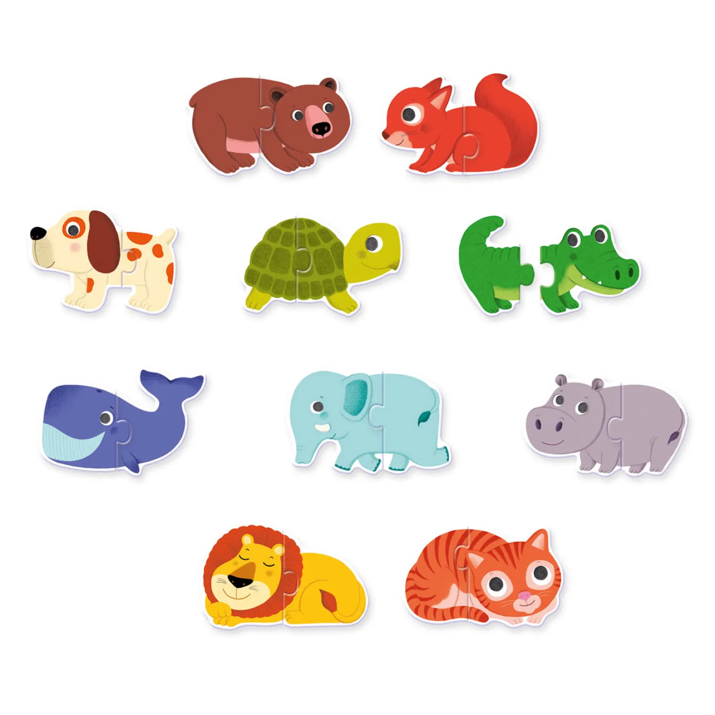 Djeco Duo Dieren 10in1 Puzzel