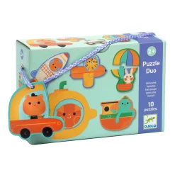 Djeco Duo Puzzel Voertuigen - 10 Puzzels