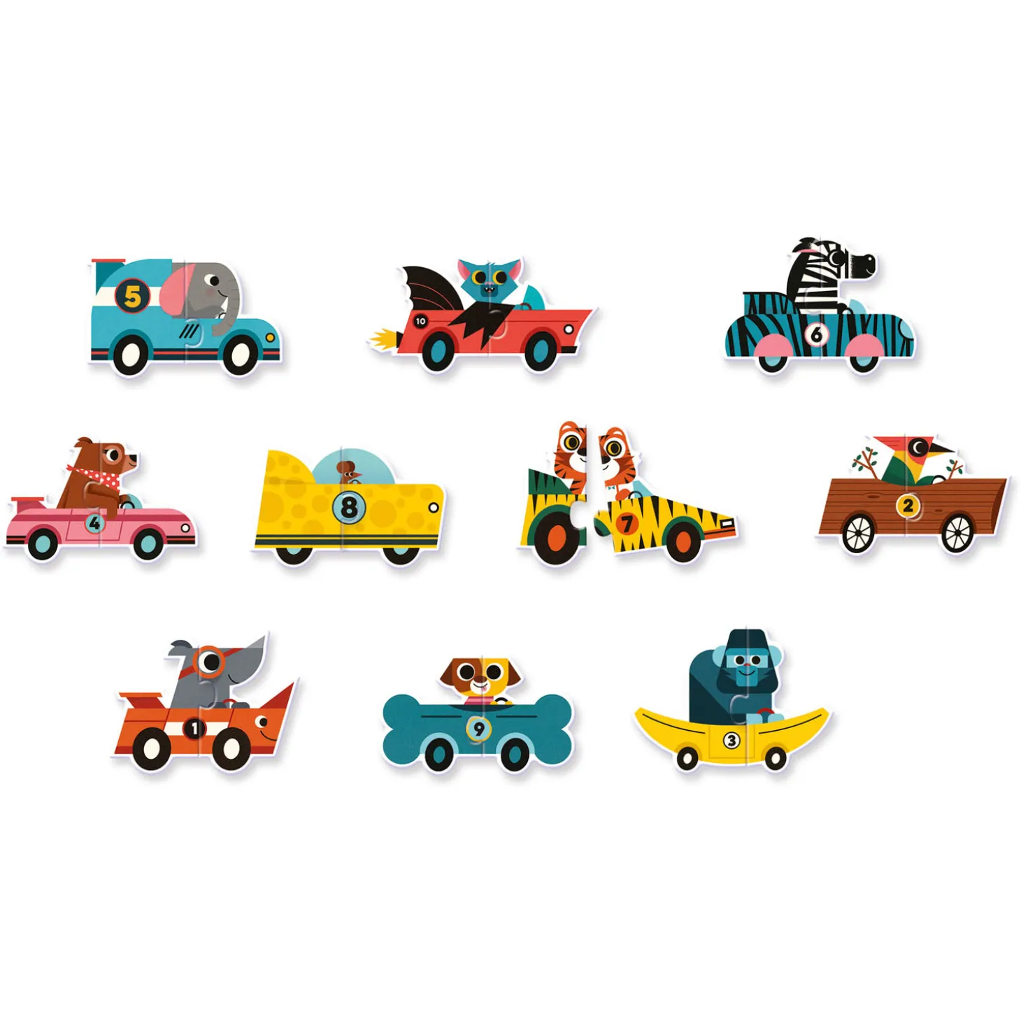 Djeco Duo Voertuigen 10in1 Puzzel