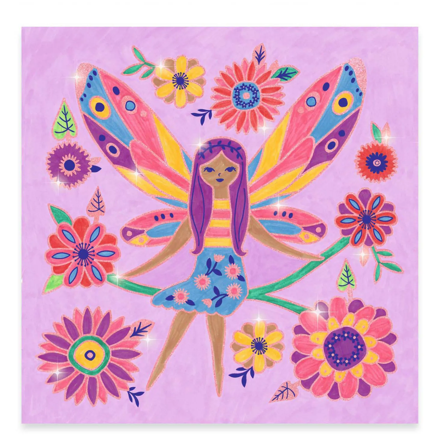 Djeco Glanzende Kleurplaten Feeen - 4st.