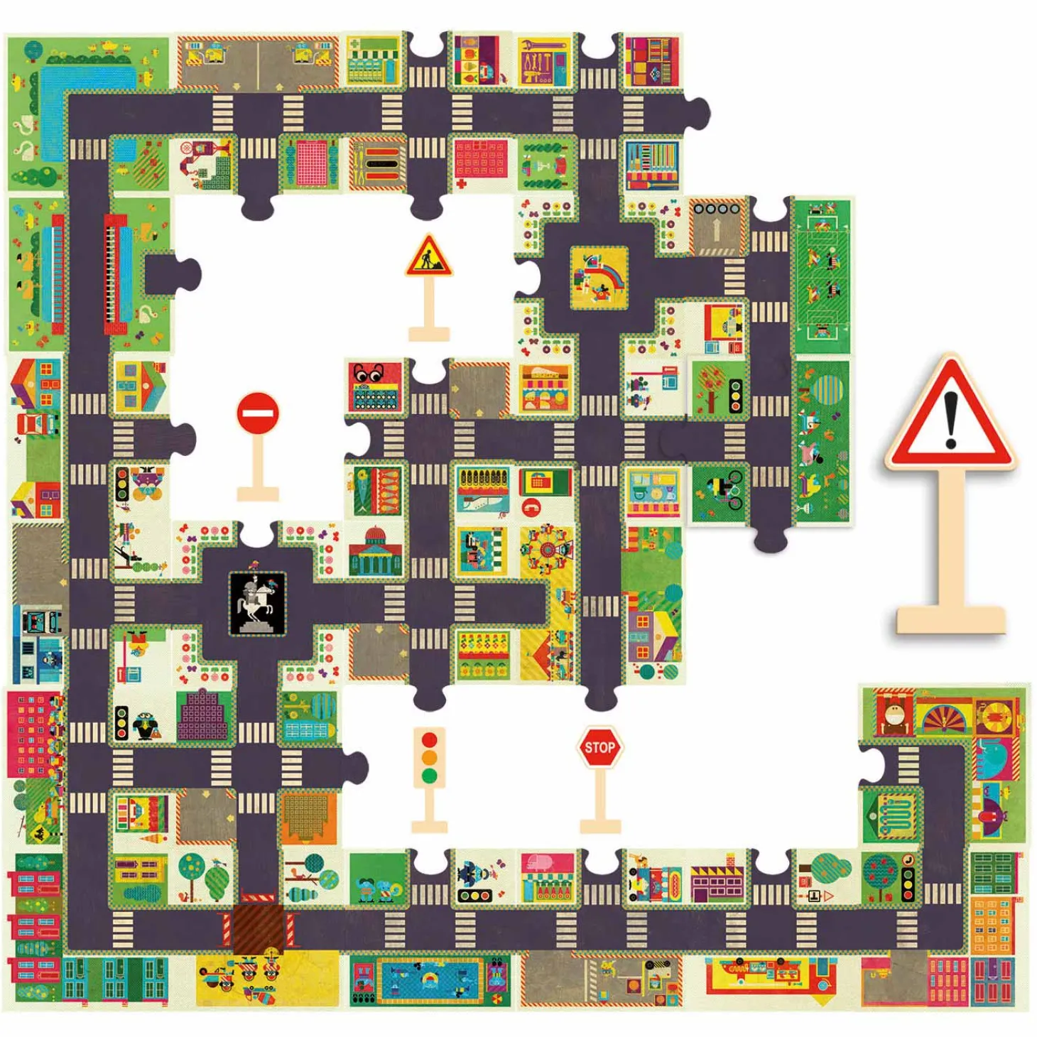 Djeco Grote Vloerpuzzel De Stad, 24 st.