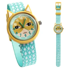 Djeco Horloge Kat Blauw