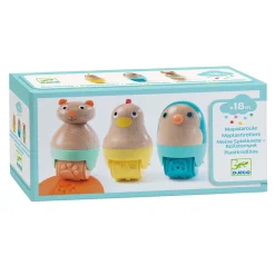 Djeco Houten Dierenrollers Klei - 3st.