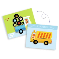 Djeco Houten Magneten Mix en Match - Voertuigen