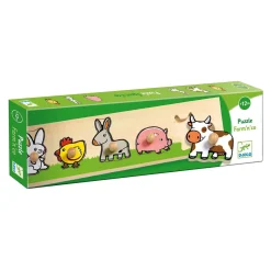 Djeco Houten Noppenpuzzel Boerderij - 5dlg.