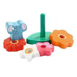 Djeco Houten Noppenpuzzel en Stapelspel - 7dlg.