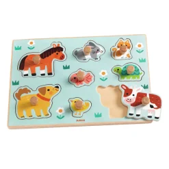 Djeco Houten Noppenpuzzel Boerderij - 8dlg.