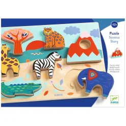 Djeco Houten Puzzel Savanne - 7dlg.
