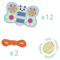 Djeco Houten Rijgkralen - Incl 2 Koordjes