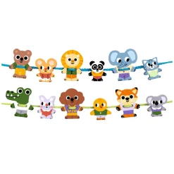 Djeco Houten Rijgkralen Dieren - Incl 2 Koordjes