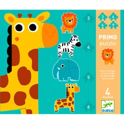 Djeco Jungledieren 4in1 Puzzel