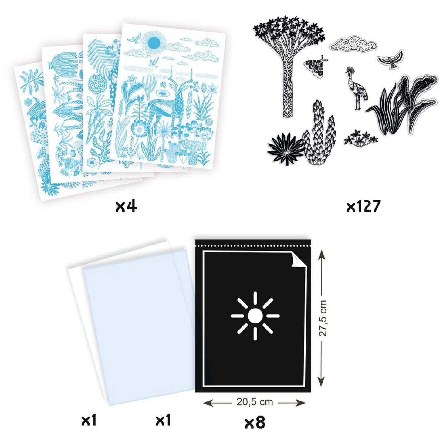 Djeco Knutselen Cyanotype - Nachtelijke Savanne