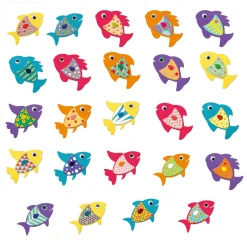 Djeco Knutselset Creaties met Stickers Vissen