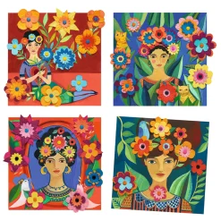 Djeco Knutselset Kaarten versieren met bloemen - Frida Kahlo
