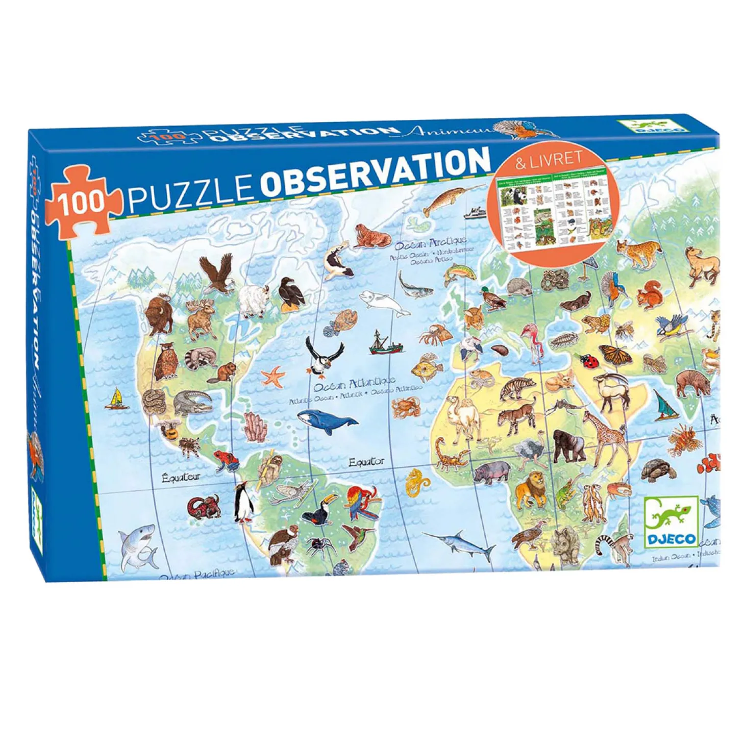 Djeco Legpuzzel Dieren van de Wereld - 100st.