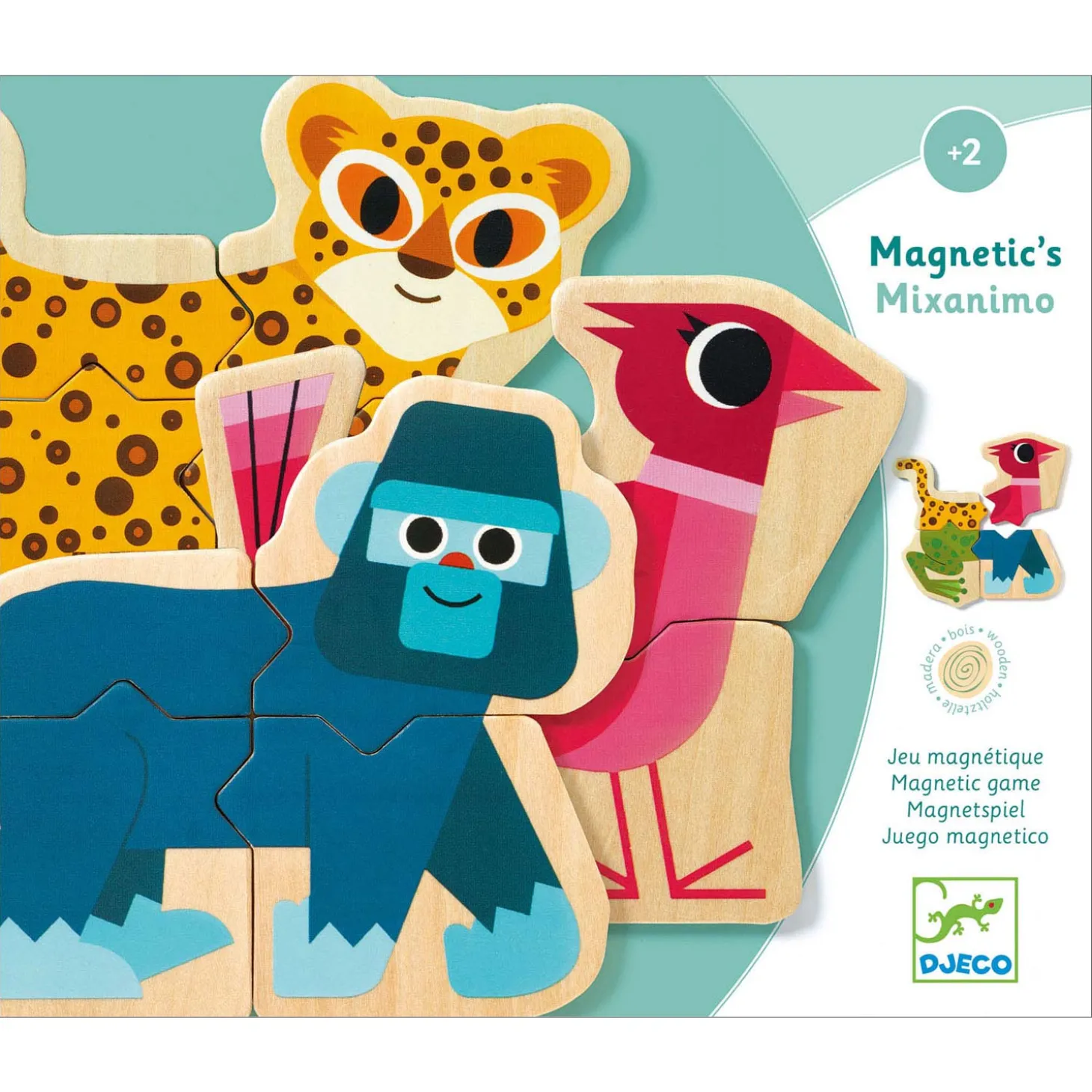Djeco Magnetische Dieren Puzzels Hout