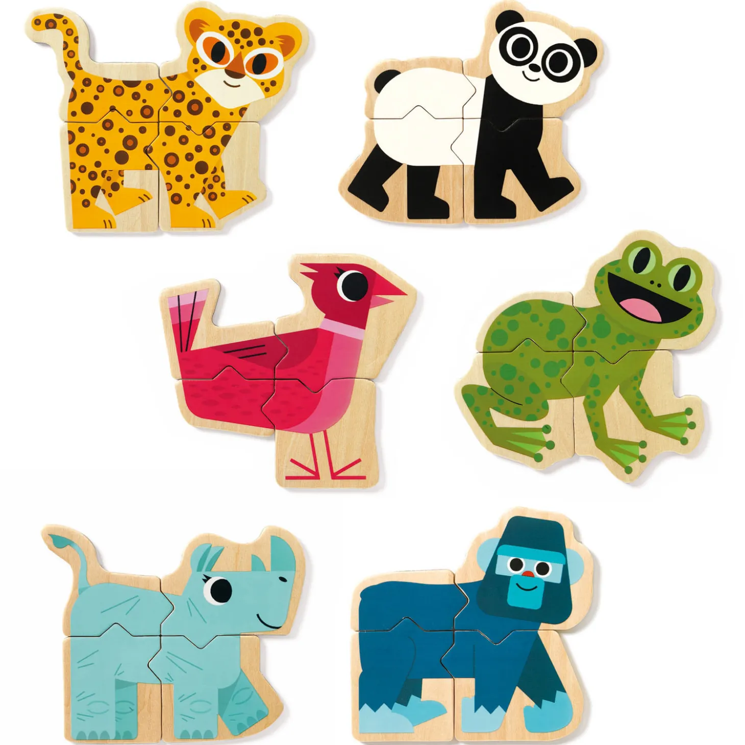 Djeco Magnetische Dieren Puzzels Hout