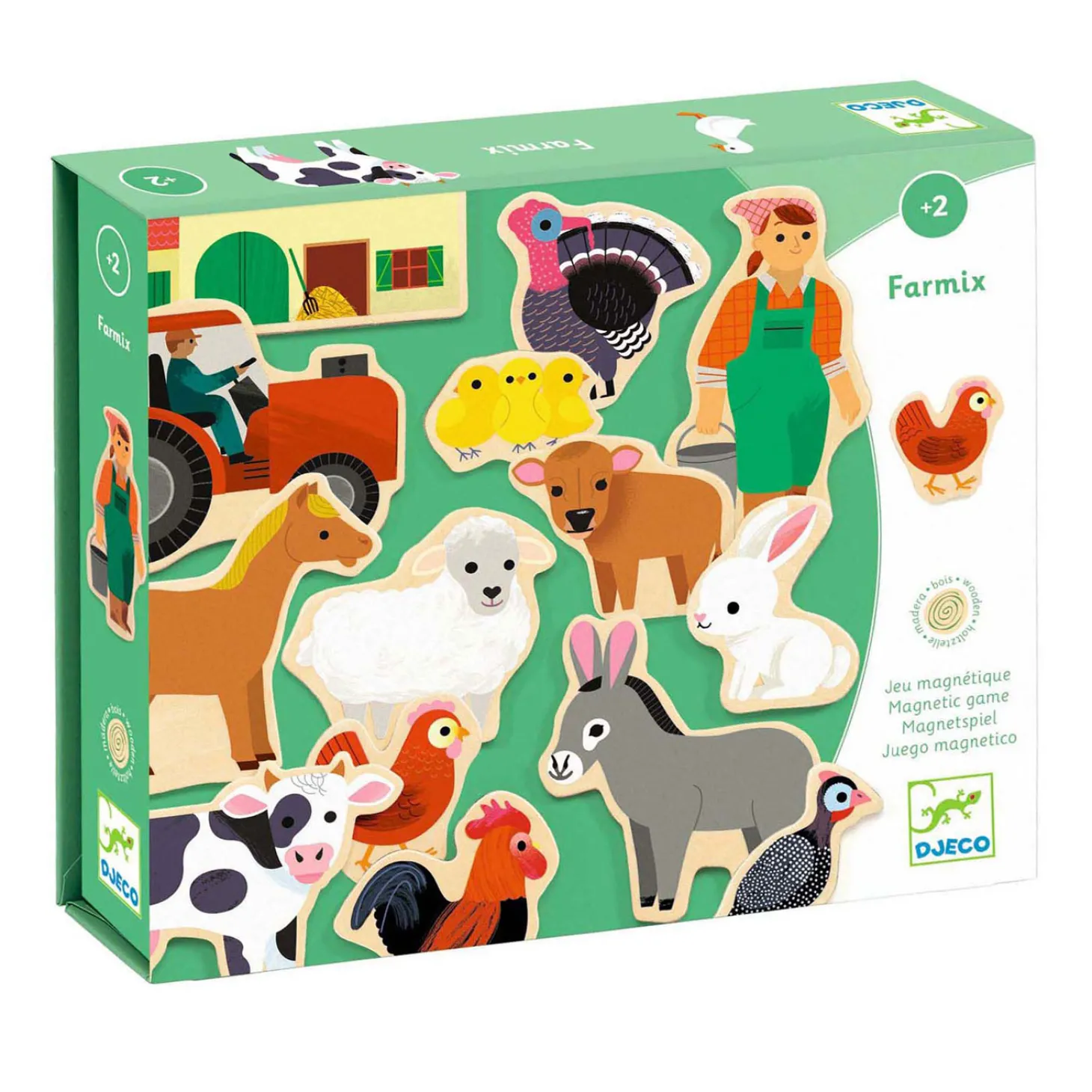 Djeco Magnetische Houten Stukken Boerderij - 24dlg.
