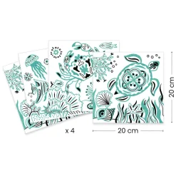 Djeco Metallic Kleurplaten 'In de zee' - 4st.