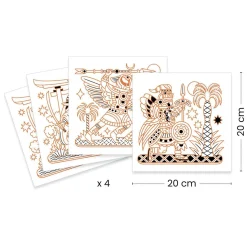 Djeco Metallic Kleurplaten 'Helden uit het Oude Egypte' - 4st.