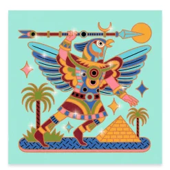Djeco Metallic Kleurplaten 'Helden uit het Oude Egypte' - 4st.