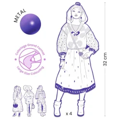 Djeco Mode Silhouetkleurplaten Zaho 32cm - 4st.