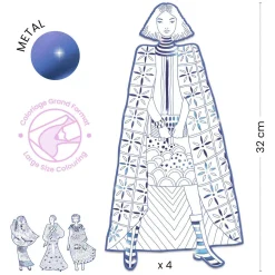 Djeco Mode Silhouetkleurplaten Laura 32cm - 4st.