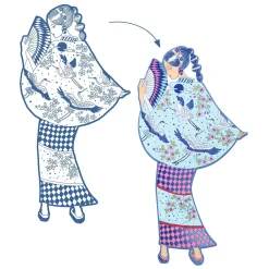 Djeco Mode Silhouetkleurplaten Laura 32cm - 4st.