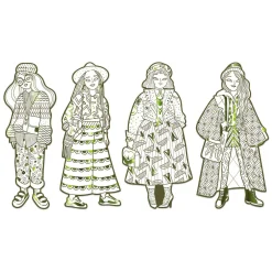 Djeco Mode Silhouetkleurplaten Bowie 32cm - 4st.