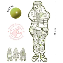 Djeco Mode Silhouetkleurplaten Bowie 32cm - 4st.